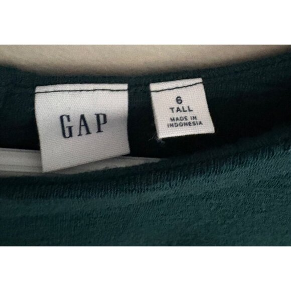 GAP Textured Fit & Flare Green Flutter Dress Career Holiday Party Size 6 TALL - Picture 6 of 13